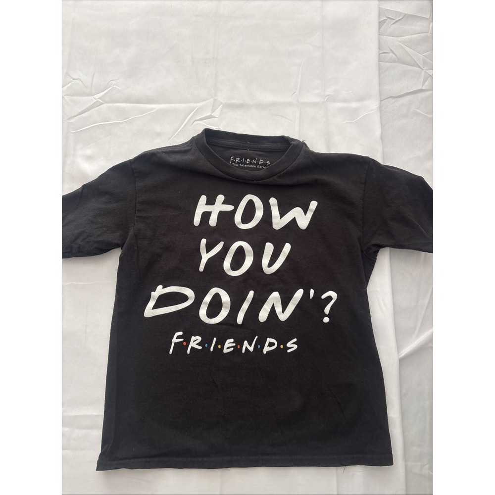 Friends How You Doin'? Boys (child) Black Tshirt Size Medium (8) Joey